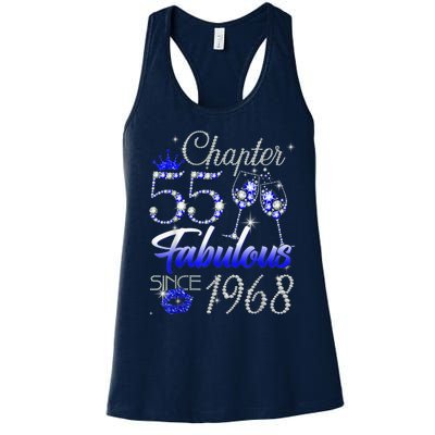 Chapter 55 Fabulous Since 1968 55th Birthday Queen Women's Racerback Tank