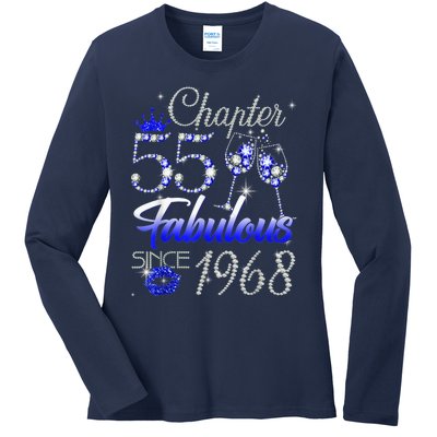 Chapter 55 Fabulous Since 1968 55th Birthday Queen Ladies Long Sleeve Shirt