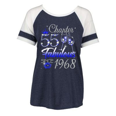 Chapter 55 Fabulous Since 1968 55th Birthday Queen Enza Ladies Jersey Colorblock Tee