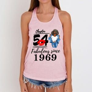 Chapter 54 Fabulous Since 1969 54th Birthday Tee For Black Women's Knotted Racerback Tank