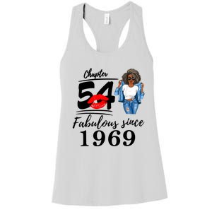 Chapter 54 Fabulous Since 1969 54th Birthday Tee For Black Women's Racerback Tank