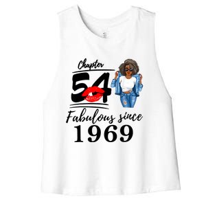 Chapter 54 Fabulous Since 1969 54th Birthday Tee For Black Women's Racerback Cropped Tank