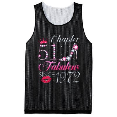 Chapter 51 Fabulous Since 1972 51st Birthday Gift For Women Mesh Reversible Basketball Jersey Tank