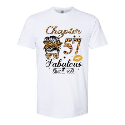 Chapter 57 Fabulous Since 1966 57th Birthday Messy Bun Softstyle® CVC T-Shirt