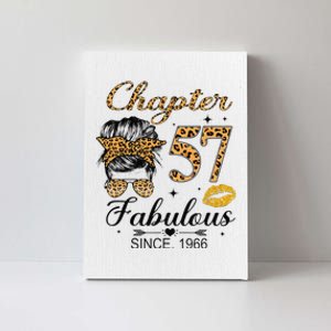 Chapter 57 Fabulous Since 1966 57th Birthday Messy Bun Canvas