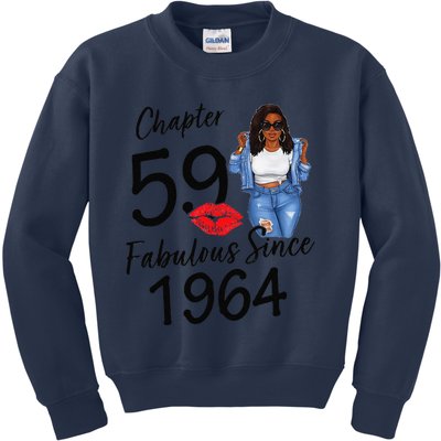 Chapter 59 Fabulous Since 1964 Black Birthday Queen Kids Sweatshirt