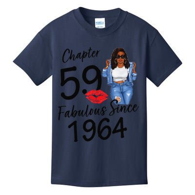 Chapter 59 Fabulous Since 1964 Black Birthday Queen Kids T-Shirt