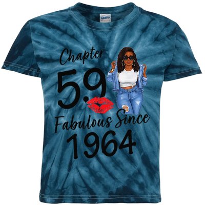 Chapter 59 Fabulous Since 1964 Black Birthday Queen Kids Tie-Dye T-Shirt