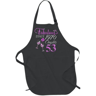 Chapter 53 Fabulous Since 1970 53rd Birthday Queen Wine Full-Length Apron With Pockets