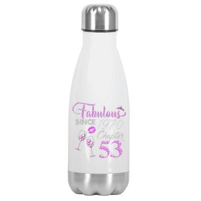 Chapter 53 Fabulous Since 1970 53rd Birthday Queen Wine Stainless Steel Insulated Water Bottle