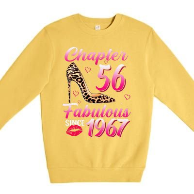 Chapter 56 Fabulous Since 1967 56th Birthday Queen Leopard Premium Crewneck Sweatshirt