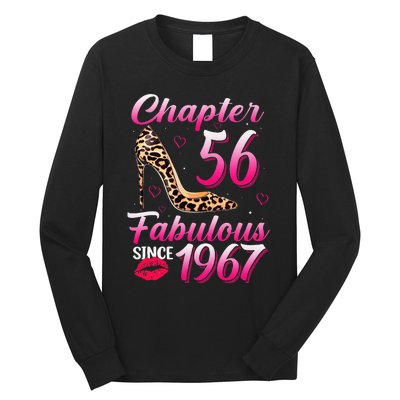 Chapter 56 Fabulous Since 1967 56th Birthday Queen Leopard Long Sleeve Shirt