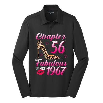 Chapter 56 Fabulous Since 1967 56th Birthday Queen Leopard Silk Touch Performance Long Sleeve Polo