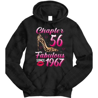 Chapter 56 Fabulous Since 1967 56th Birthday Queen Leopard Tie Dye Hoodie