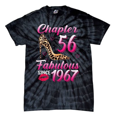 Chapter 56 Fabulous Since 1967 56th Birthday Queen Leopard Tie-Dye T-Shirt