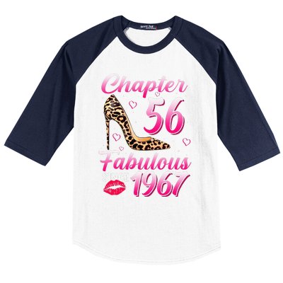 Chapter 56 Fabulous Since 1967 56th Birthday Queen Leopard Baseball Sleeve Shirt