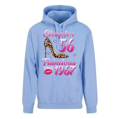 Chapter 56 Fabulous Since 1967 56th Birthday Queen Leopard Unisex Surf Hoodie