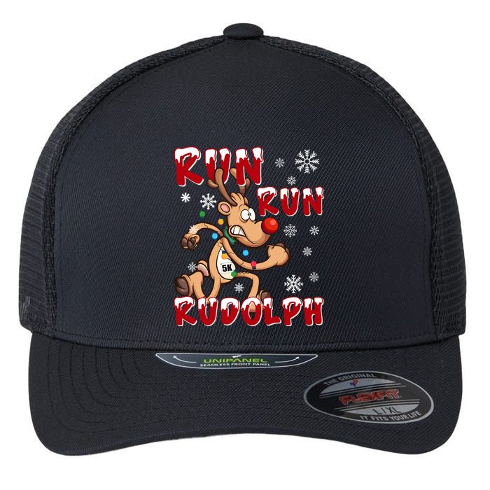 Christmas 5k Run Run Rudolph Holiday Team Running Outfit Flexfit Unipanel Trucker Cap