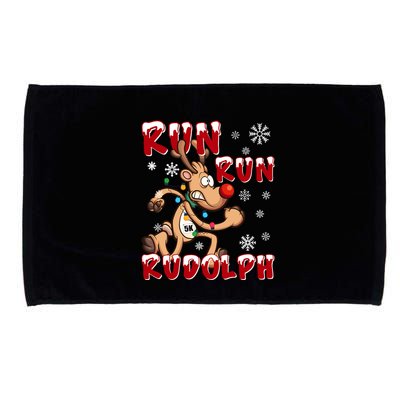 Christmas 5k Run Run Rudolph Holiday Team Running Outfit Microfiber Hand Towel