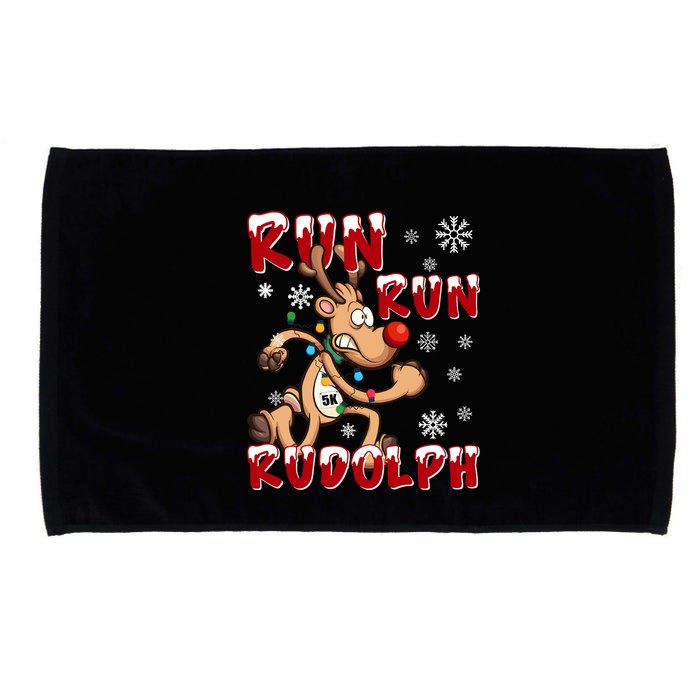 Christmas 5k Run Run Rudolph Holiday Team Running Outfit Microfiber Hand Towel