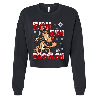 Christmas 5k Run Run Rudolph Holiday Team Running Outfit Cropped Pullover Crew