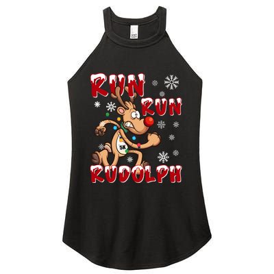 Christmas 5k Run Run Rudolph Holiday Team Running Outfit Women's Perfect Tri Rocker Tank