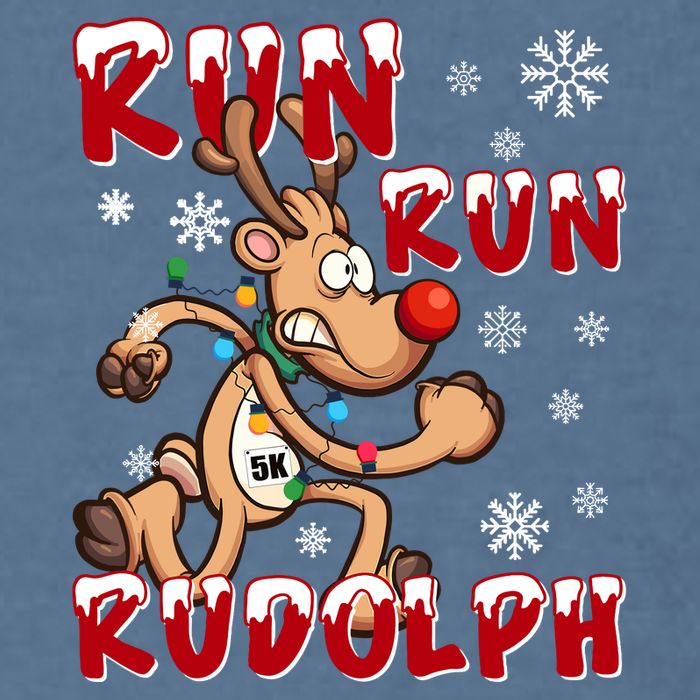 Christmas 5k Run Run Rudolph Holiday Team Running Outfit Garment-Dyed Sweatshirt