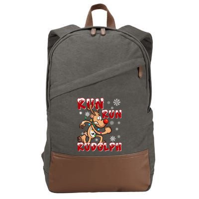 Christmas 5k Run Run Rudolph Holiday Team Running Outfit Cotton Canvas Backpack