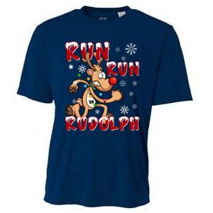 Christmas 5k Run Run Rudolph Holiday Team Running Outfit Cooling Performance Crew T-Shirt