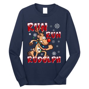 Christmas 5k Run Run Rudolph Holiday Team Running Outfit Long Sleeve Shirt