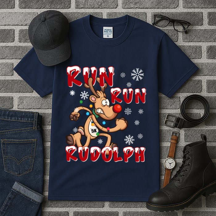 Christmas 5k Run Run Rudolph Holiday Team Running Outfit Tall T-Shirt