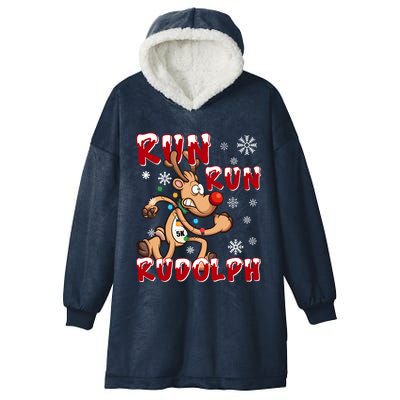 Christmas 5k Run Run Rudolph Holiday Team Running Outfit Hooded Wearable Blanket