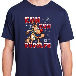 Christmas 5k Run Run Rudolph Holiday Team Running Outfit Adult ChromaSoft Performance T-Shirt