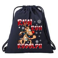 Christmas 5k Run Run Rudolph Holiday Team Running Outfit Drawstring Bag