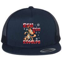 Christmas 5k Run Run Rudolph Holiday Team Running Outfit Flat Bill Trucker Hat