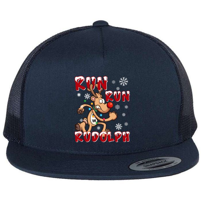 Christmas 5k Run Run Rudolph Holiday Team Running Outfit Flat Bill Trucker Hat