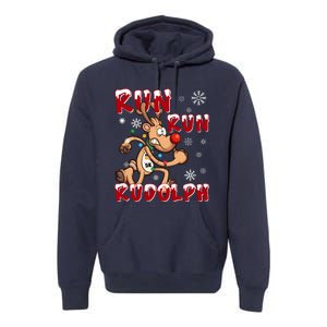 Christmas 5k Run Run Rudolph Holiday Team Running Outfit Premium Hoodie