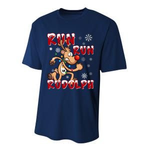 Christmas 5k Run Run Rudolph Holiday Team Running Outfit Performance Sprint T-Shirt