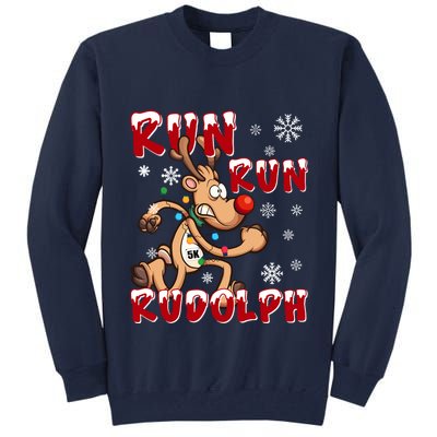 Christmas 5k Run Run Rudolph Holiday Team Running Outfit Tall Sweatshirt