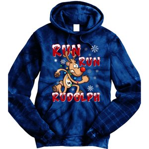 Christmas 5k Run Run Rudolph Holiday Team Running Outfit Tie Dye Hoodie