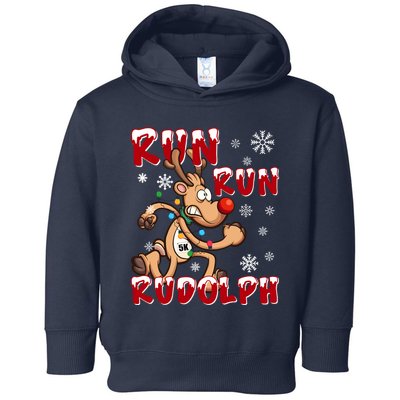 Christmas 5k Run Run Rudolph Holiday Team Running Outfit Toddler Hoodie