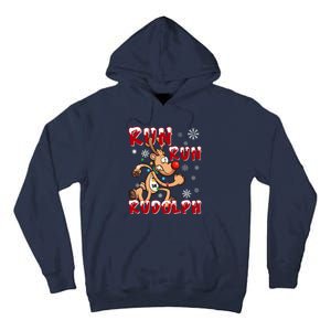 Christmas 5k Run Run Rudolph Holiday Team Running Outfit Tall Hoodie