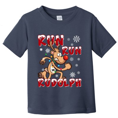 Christmas 5k Run Run Rudolph Holiday Team Running Outfit Toddler T-Shirt
