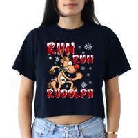 Christmas 5k Run Run Rudolph Holiday Team Running Outfit Crop Top