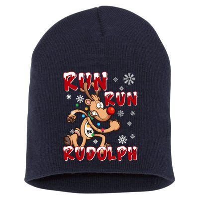 Christmas 5k Run Run Rudolph Holiday Team Running Outfit Short Acrylic Beanie