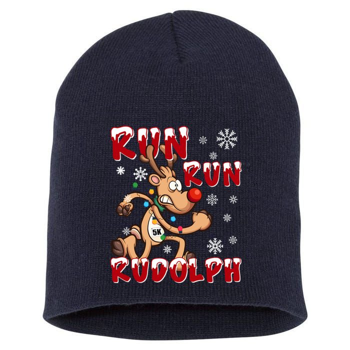 Christmas 5k Run Run Rudolph Holiday Team Running Outfit Short Acrylic Beanie