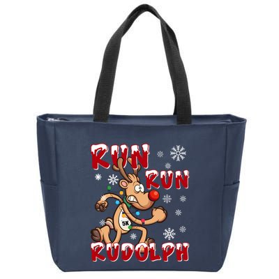 Christmas 5k Run Run Rudolph Holiday Team Running Outfit Zip Tote Bag