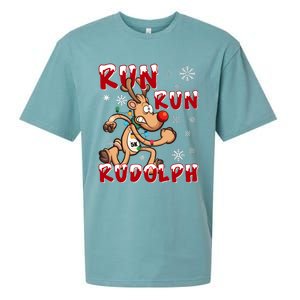 Christmas 5k Run Run Rudolph Holiday Team Running Outfit Sueded Cloud Jersey T-Shirt