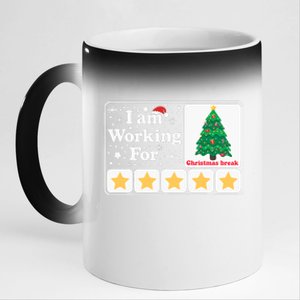 Christmas 5 Stars Xmas Tree IM Working For Chirstmas Break 11oz Black Color Changing Mug