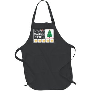 Christmas 5 Stars Xmas Tree IM Working For Chirstmas Break Full-Length Apron With Pockets